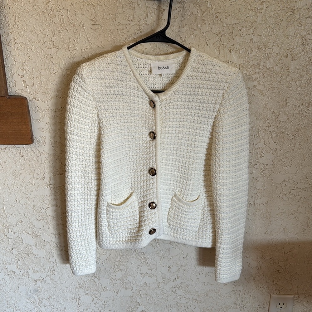 ba&sh Ivory Button-Up Cardigan - Picture 4 of 16